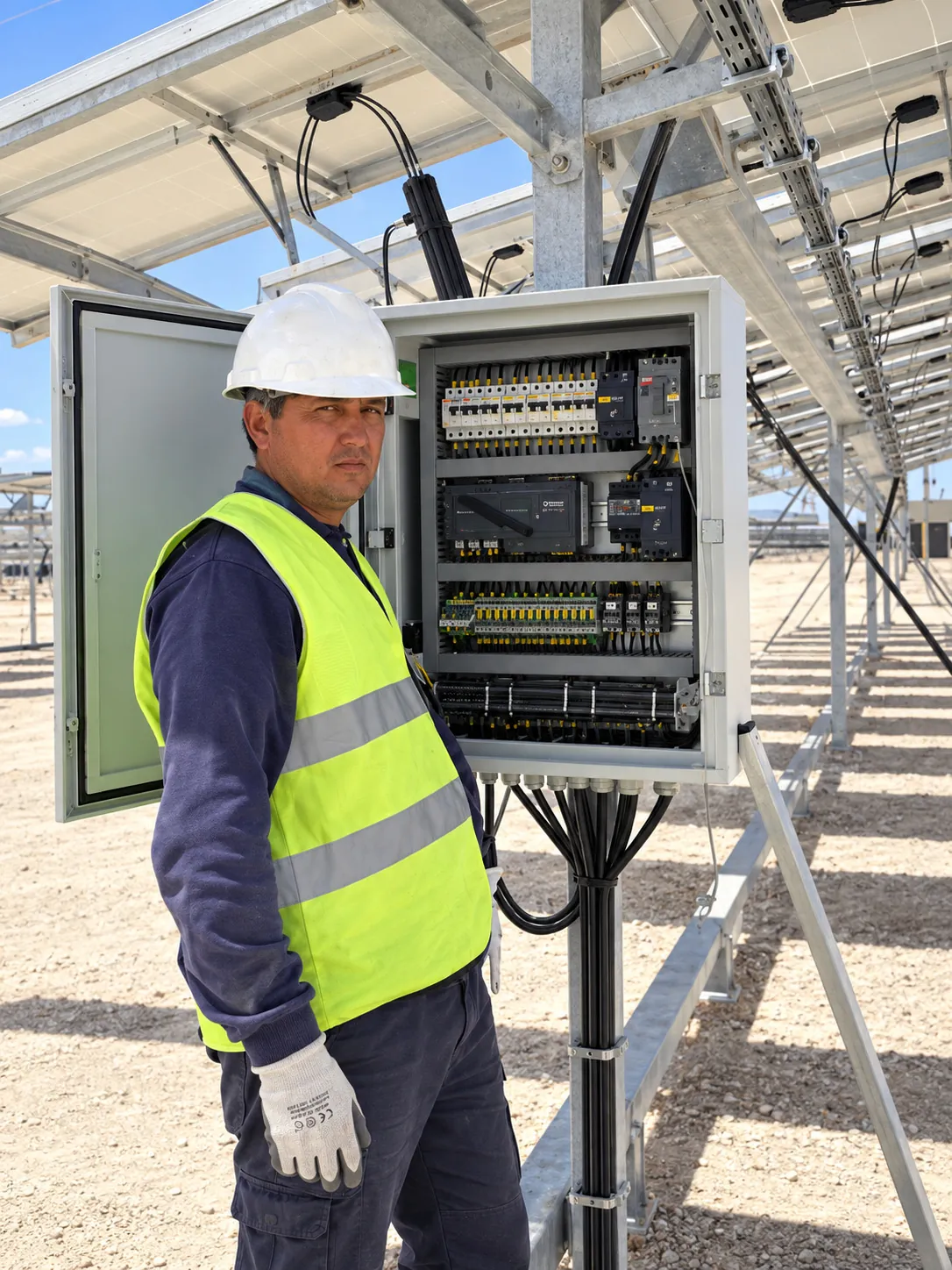 Tablero eléctrico asociado a infraestructura solar