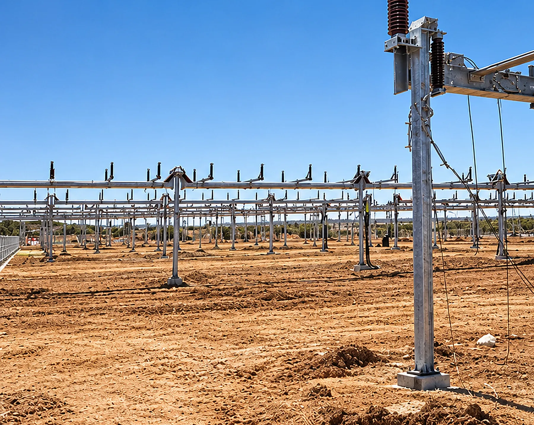 Subestación eléctrica en construcción